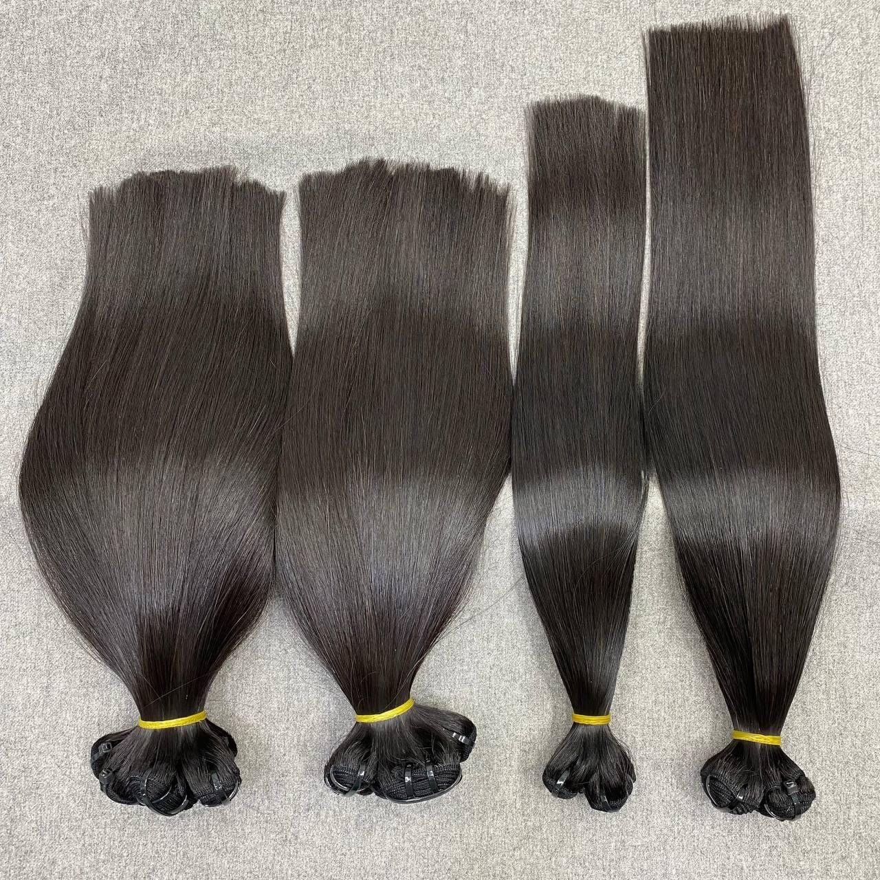 Cuticle Aligned Remy Virgin Hair Silky Bone Straight Hair Bundles Weave Double Weft Genius Weft Human Hair Extensions