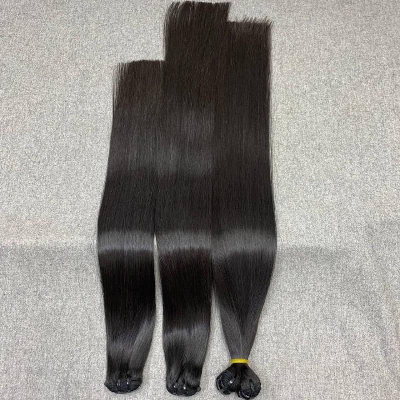 Cuticle Aligned Remy Virgin Hair Silky Bone Straight Hair Bundles Weave Double Weft Genius Weft Human Hair Extensions