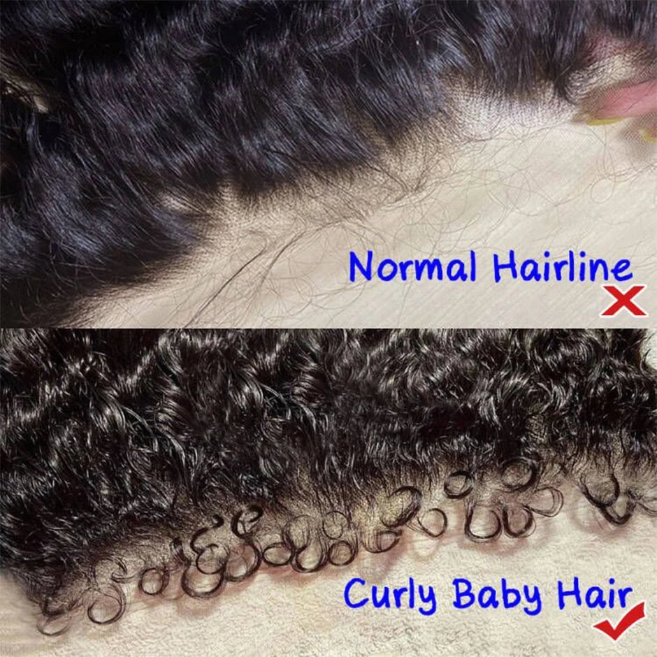 Water Curly Wave Bundles Set Hair Extensions Brazilian Human Hair Bundles Closure and Frontal Straight Hair Bundle With Closure