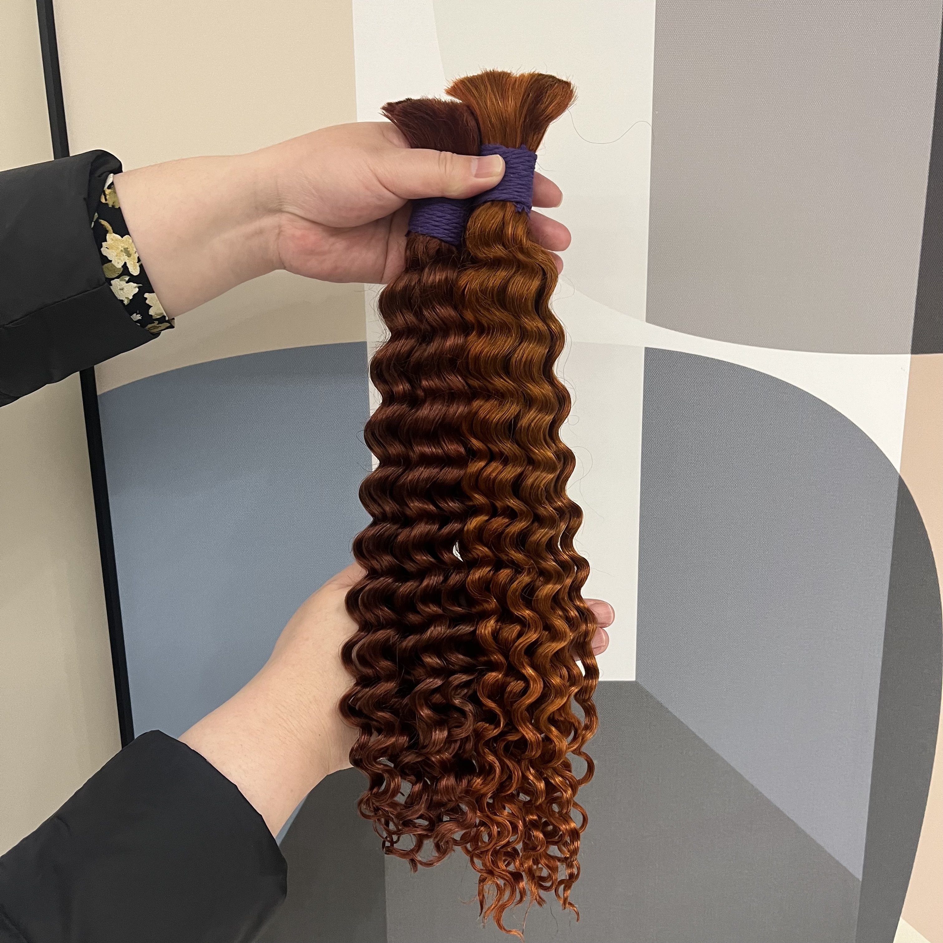 Super 100% Cuticle Aligned Virgin Hair #350 Deep Wave For Braiding Boho Hair Bulk