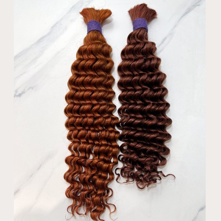 Super 100% Cuticle Aligned Virgin Hair #350 Deep Wave For Braiding Boho Hair Bulk