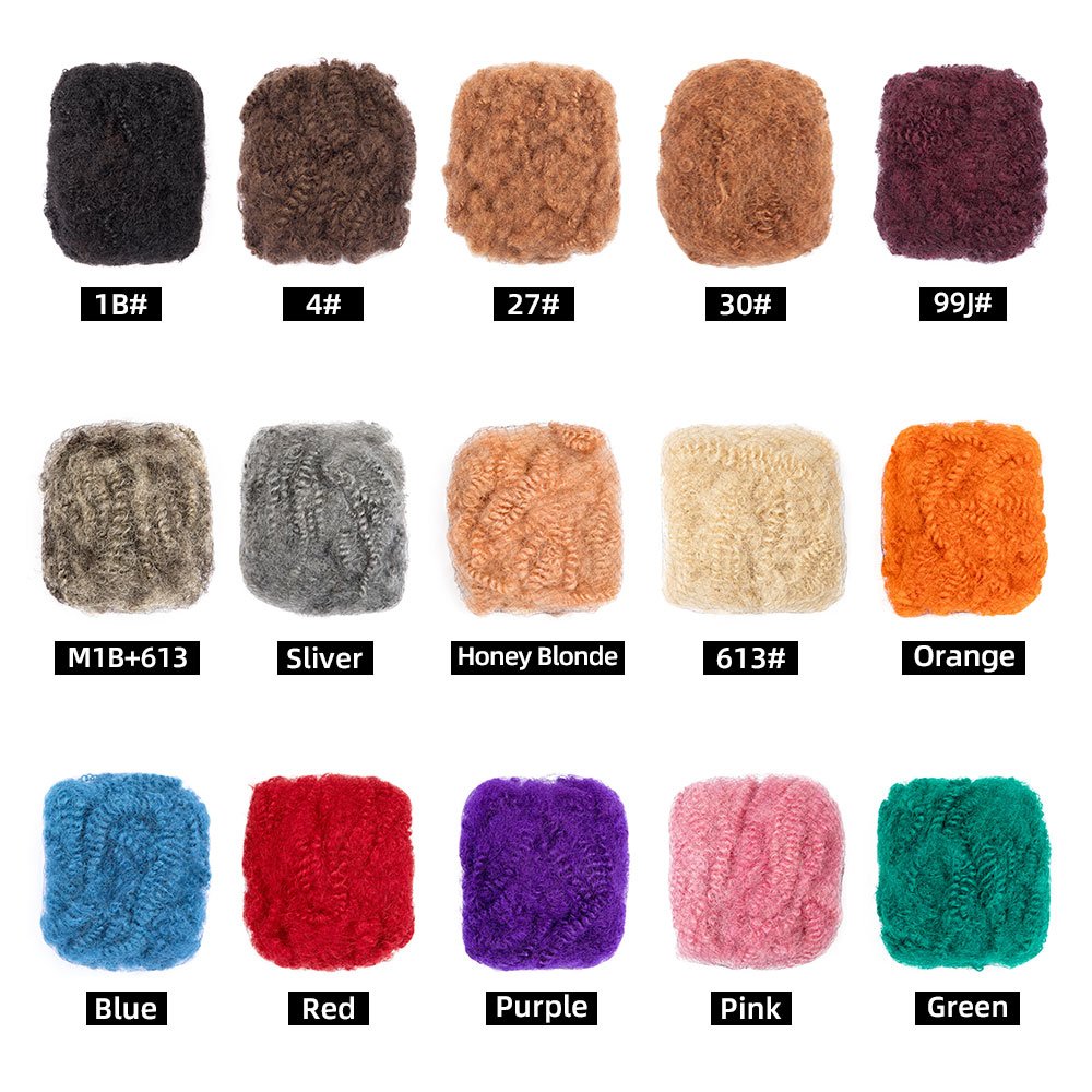 BLT 8-12 Inches Afro Kinky Bulk human hair For Dreadlocks Repair extensions Natural Soft For Men And Women