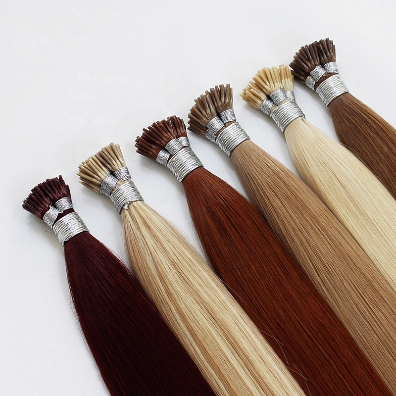 blonde color#60/613 brazilian hair real remy human hair extensions top quality keratin stick/i tip hair extensions double drawn