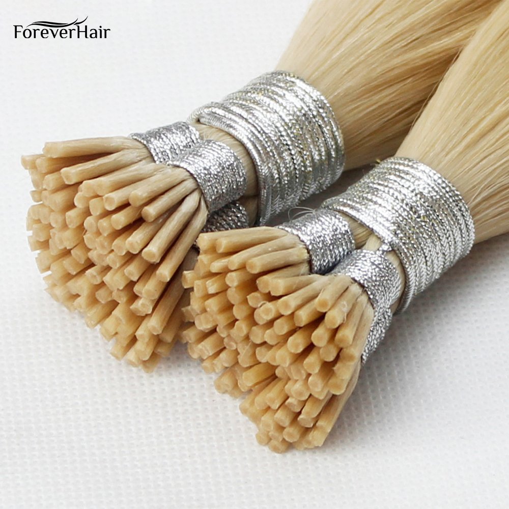 blonde color#60/613 brazilian hair real remy human hair extensions top quality keratin stick/i tip hair extensions double drawn