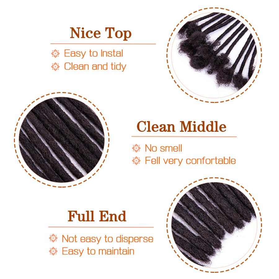 100% Human Hair Dreadlocks Handmade Human Locs Extensions for Man Women Braiding