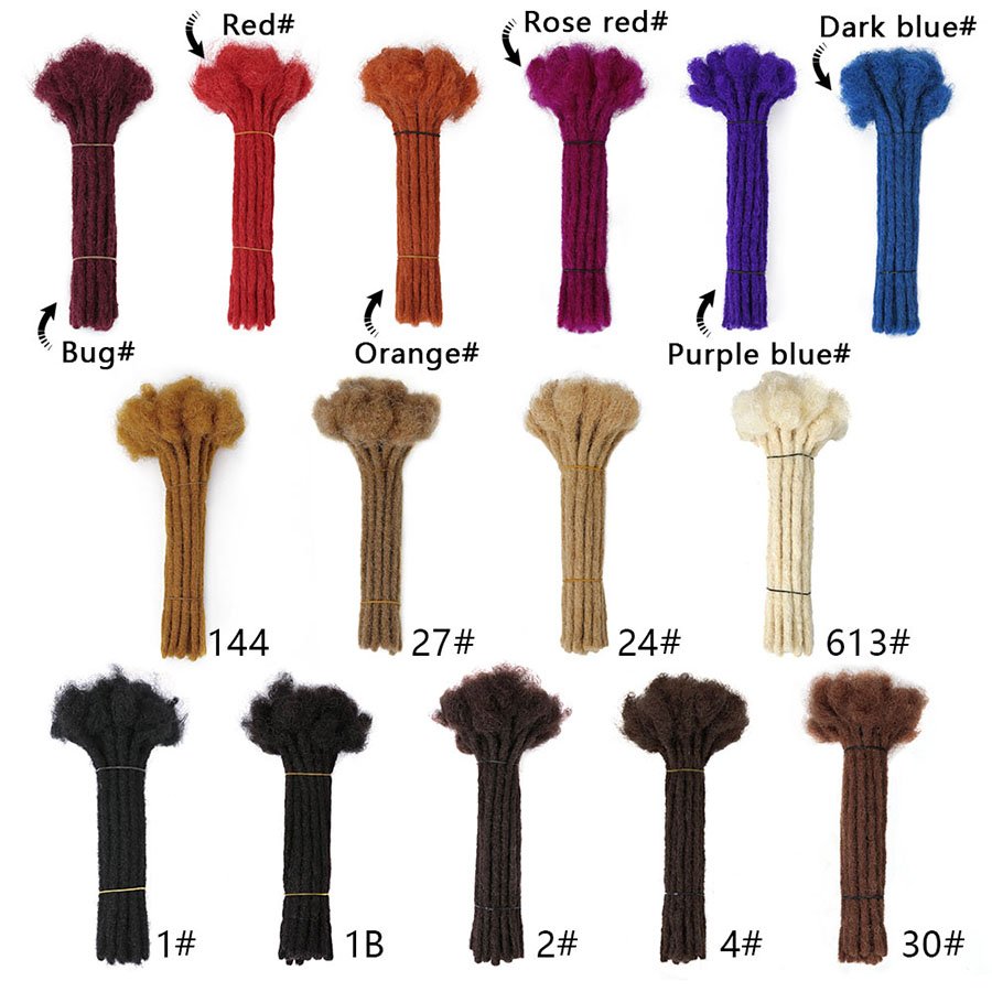 100% Human Hair Dreadlocks Handmade Human Locs Extensions for Man Women Braiding