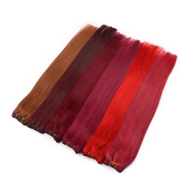 Stock 20 Inch 24 Inch long Double Weft hair extensions machine weft 100% real human hair extensions black brown ash blonde weft