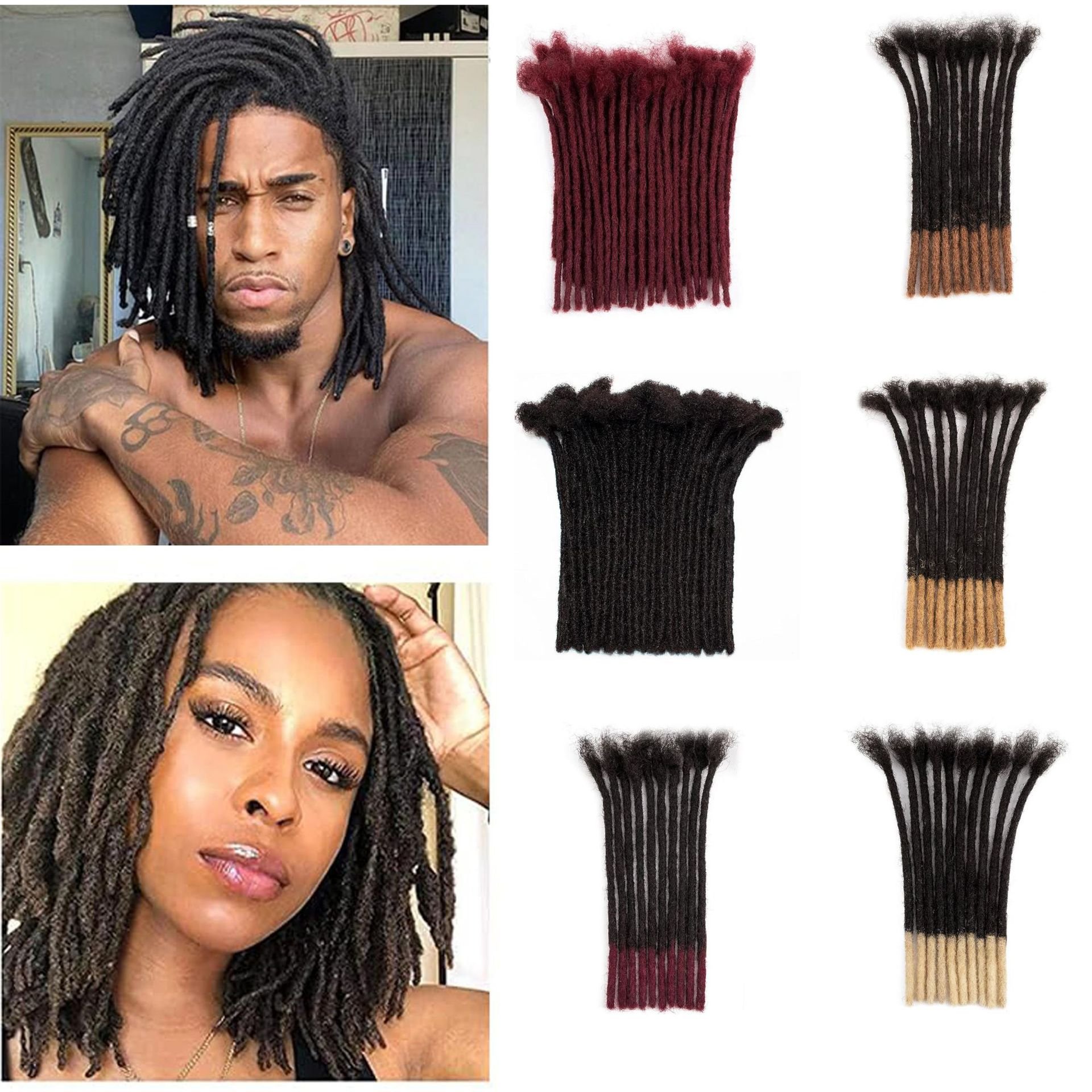 Wholesale 100% Human Hair Afro Kinky Curly Dreadlocks Extension Loc Human Hair Bulk Crochet Braiding Hair For Black Women