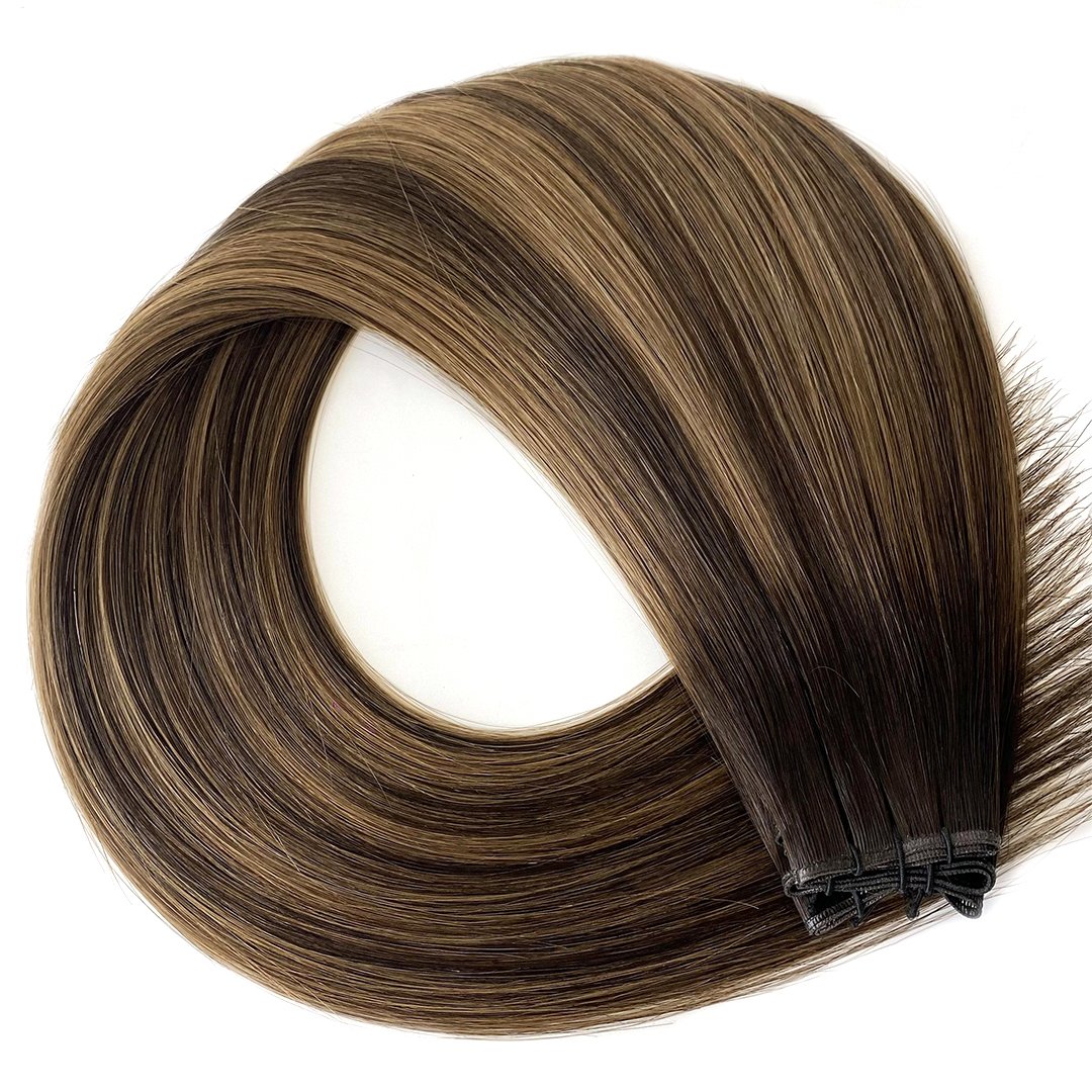New Weft Ready to ship Virgin Cuticle Double Drawn No Mustache Invisible Human Genius Hair Extensions Weft