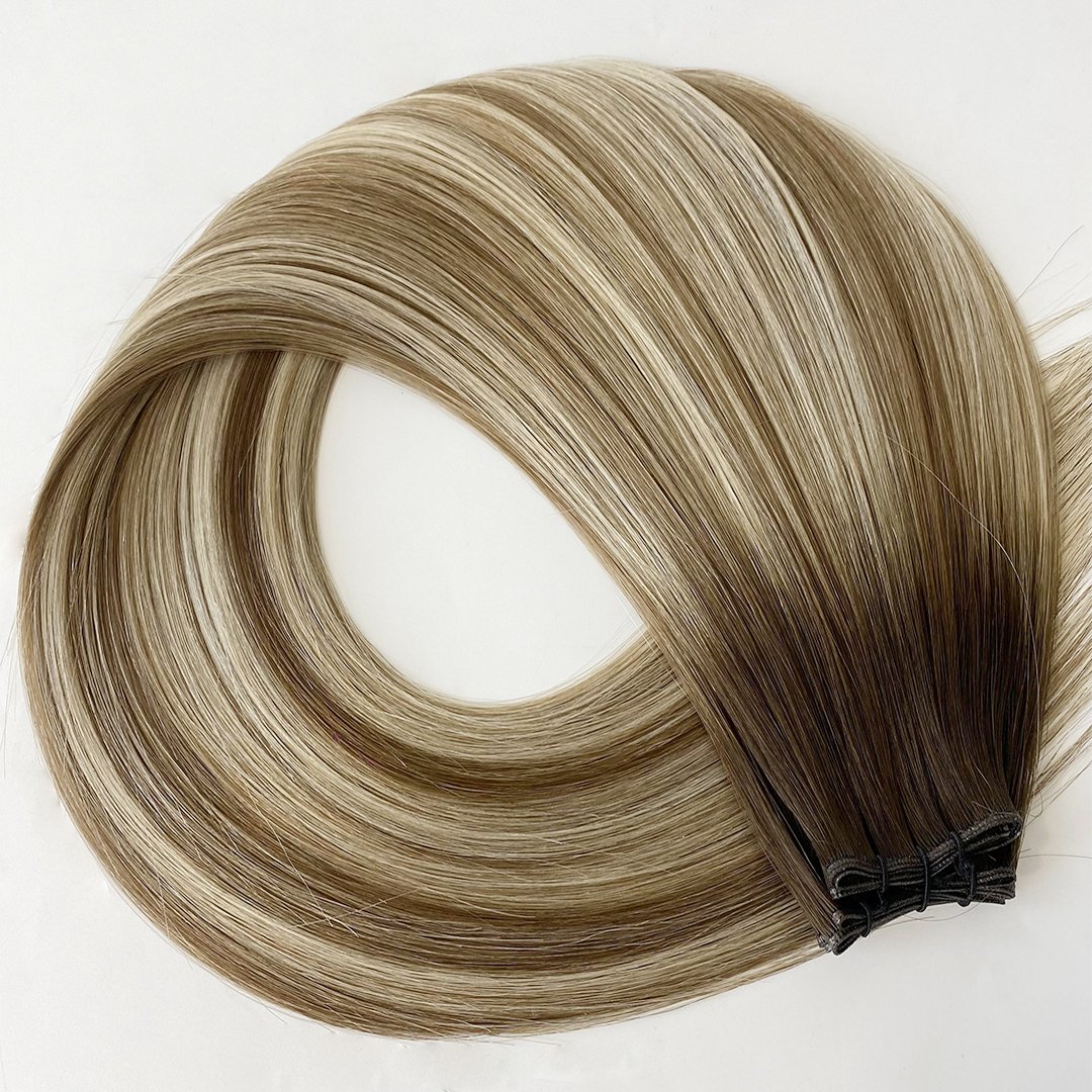 New Weft Ready to ship Virgin Cuticle Double Drawn No Mustache Invisible Human Genius Hair Extensions Weft