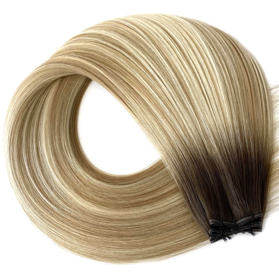 New Weft Ready to ship Virgin Cuticle Double Drawn No Mustache Invisible Human Genius Hair Extensions Weft