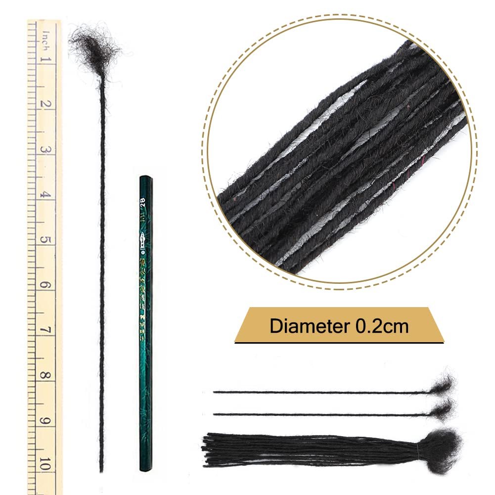0.2cm Microlocs 100% Human Hair Dreadlock Extensions for Men Women Children Full Handmade Permanent Loc Extensions 10-40 Strands