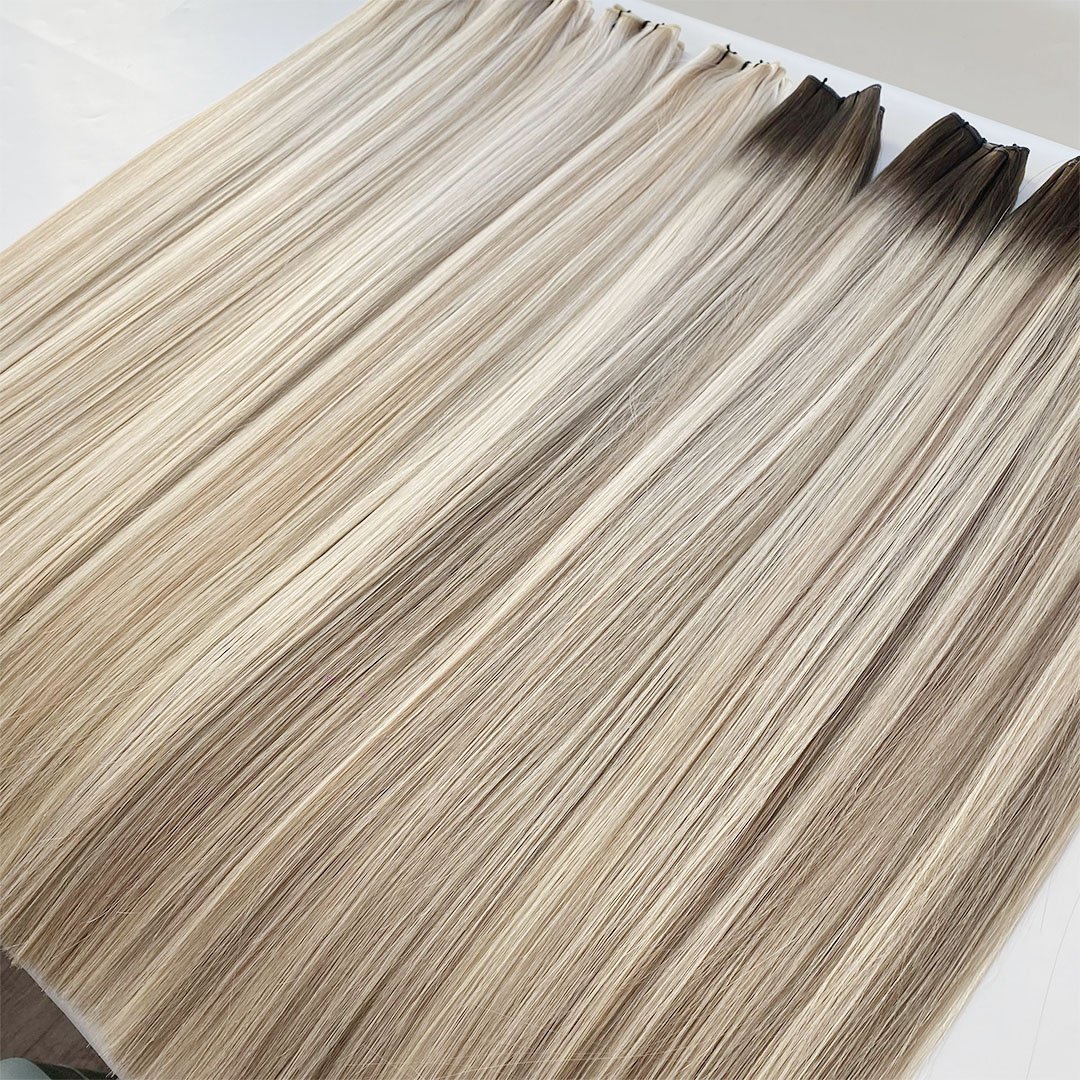 Direct Factory Hair Supplier Virgin Cuticle Double Drawn Invisible Bead Sew in Genius Weft Hair Extensions Human Hair