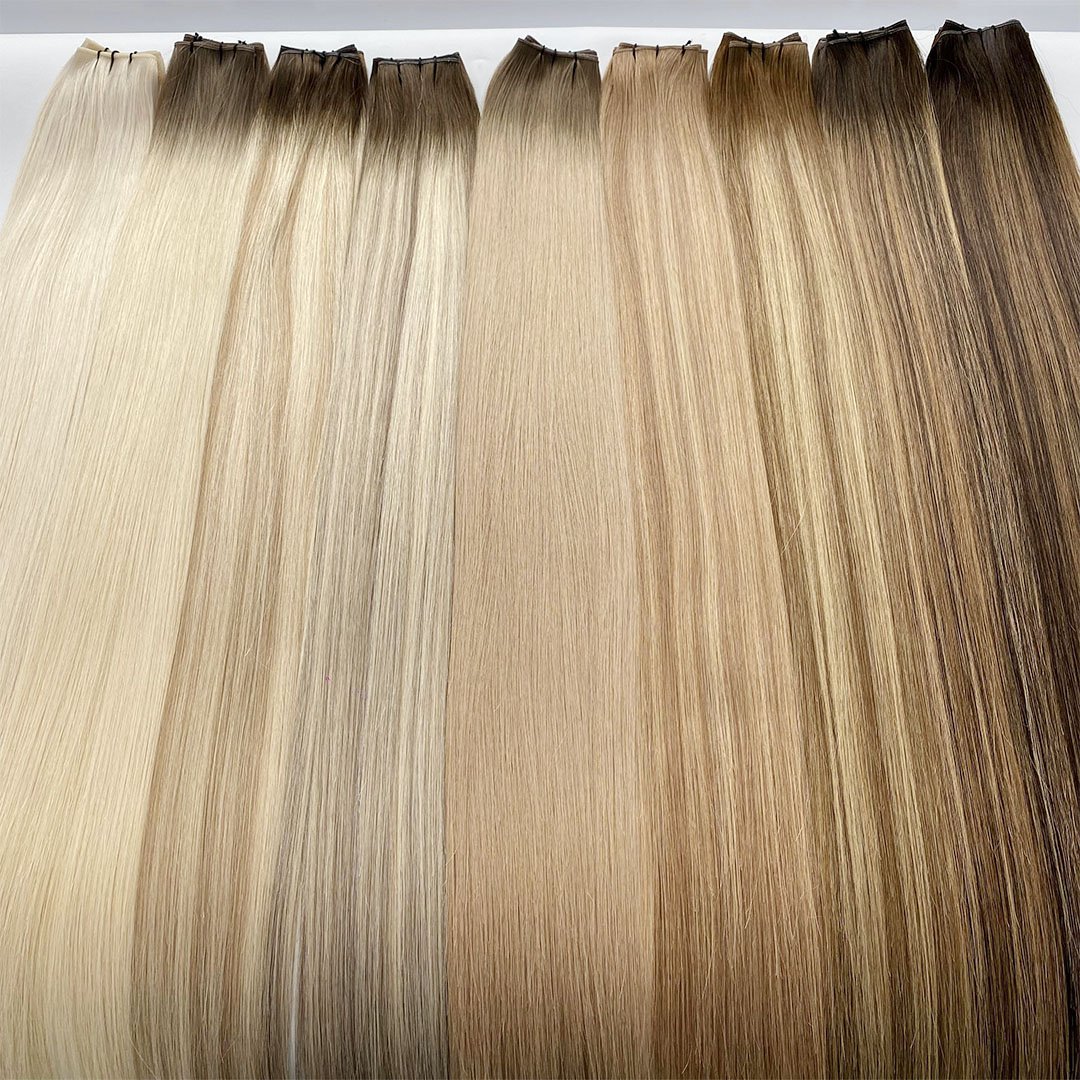 Direct Factory Hair Supplier Virgin Cuticle Double Drawn Invisible Bead Sew in Genius Weft Hair Extensions Human Hair
