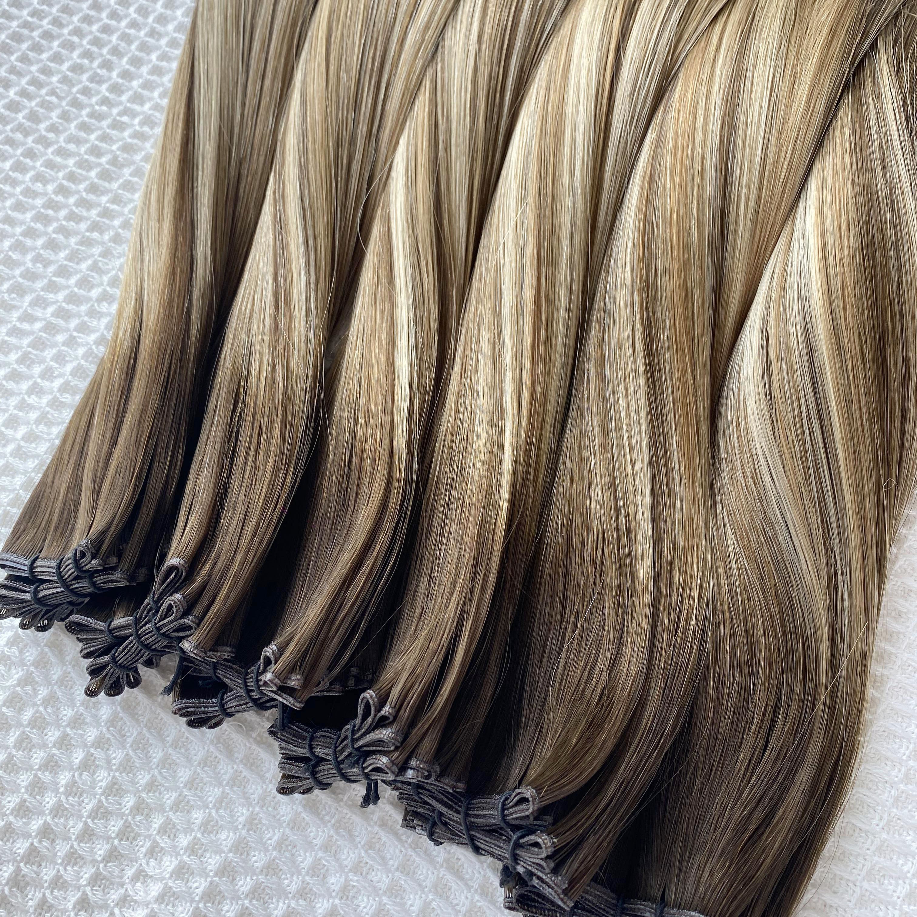 Direct Factory Hair Supplier Virgin Cuticle Double Drawn Invisible Bead Sew in Genius Weft Hair Extensions Human Hair