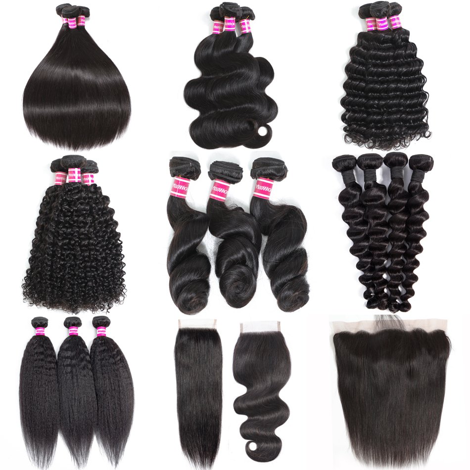 Yeswig Wholesale Hair Products For Black Women Cuticle Aligned Bundles Double Weft Hair Human Brazilian Virgin Hair Extension