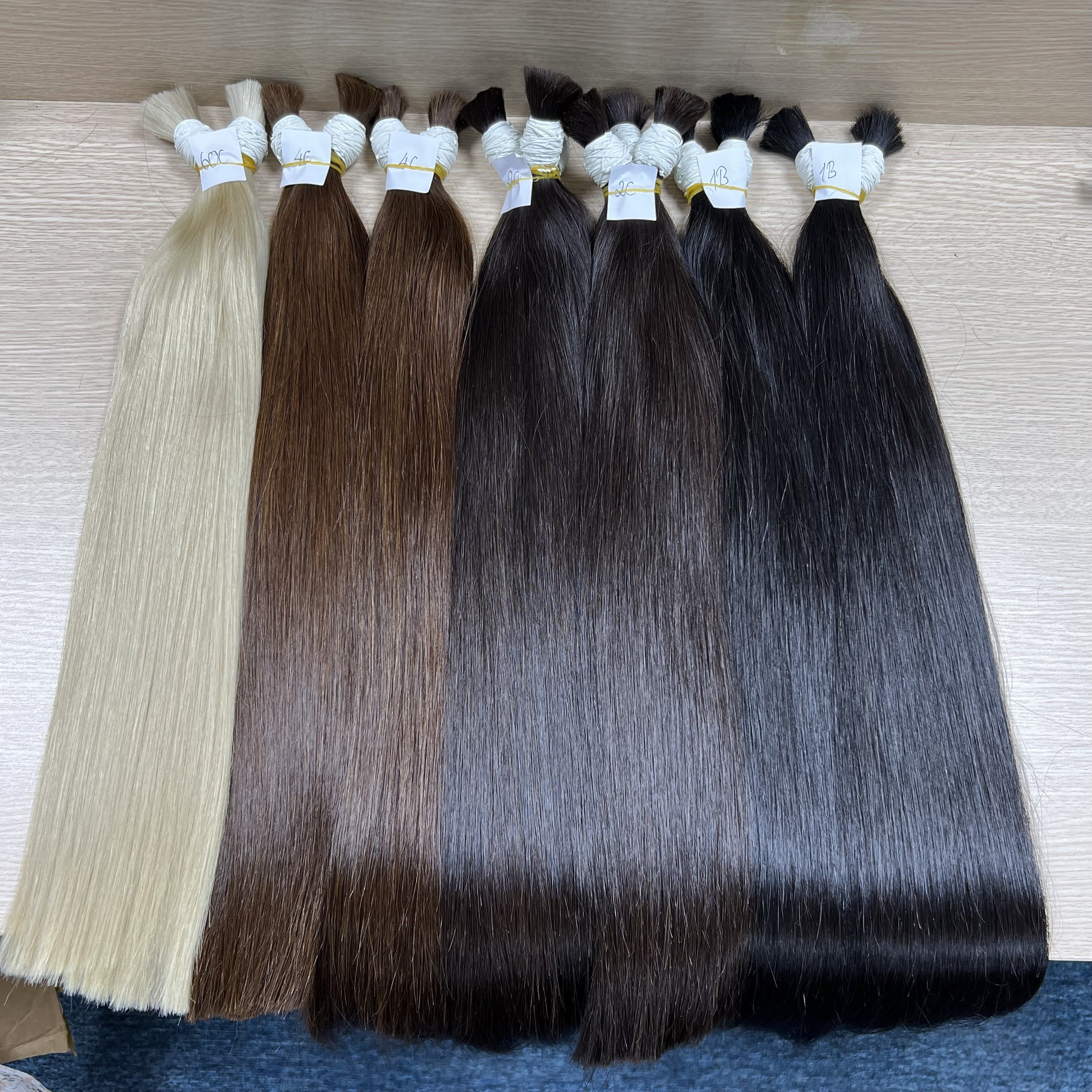 Bulk Straight wholesale raw hair weave bundle Human Hair Extensions silky and shiny Vietnamese human hair