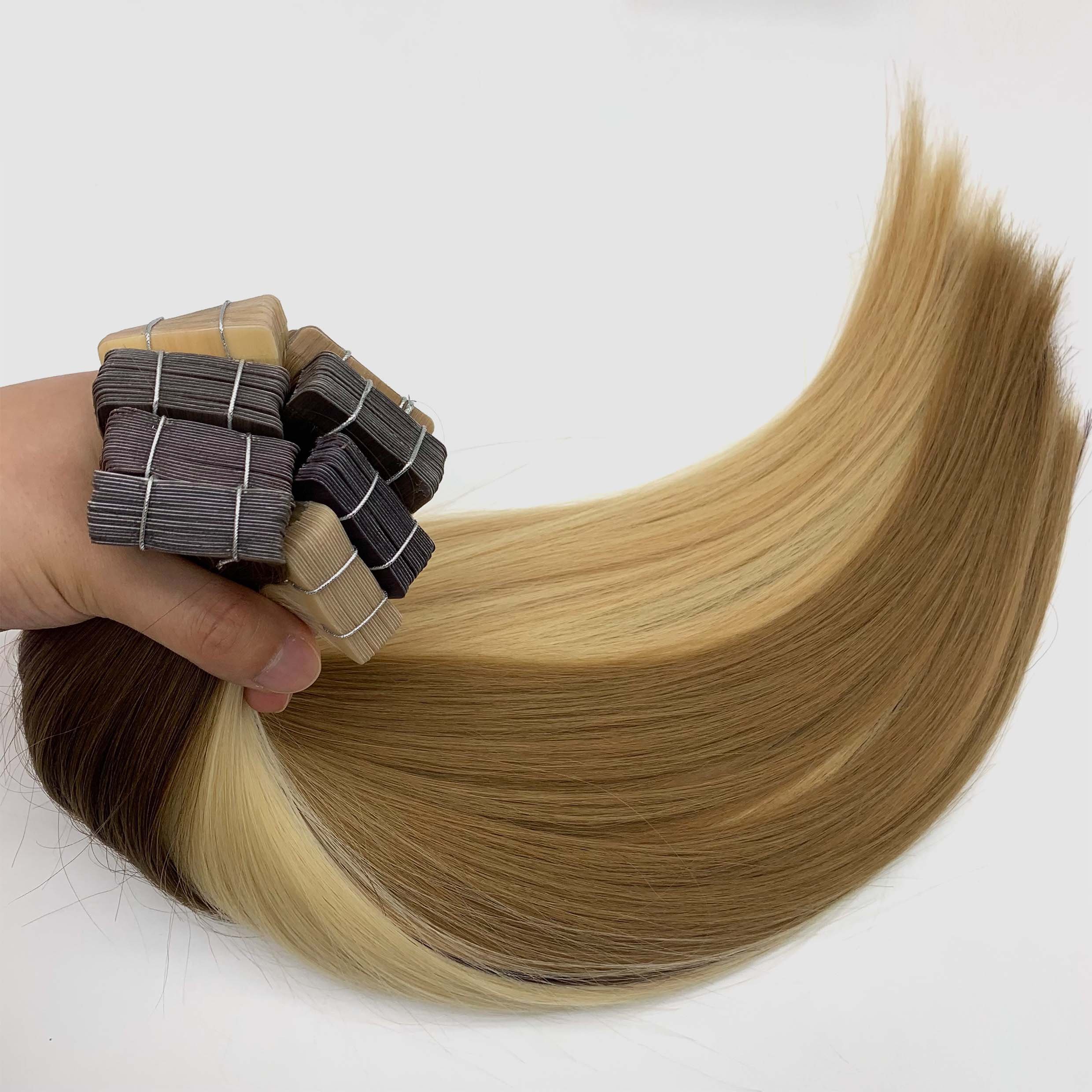 Fasimei Wholesale Tape Ins Virgin Cuticle Intact Russian Human Hair Extensions No Tangle No Shedding Tape straight Style