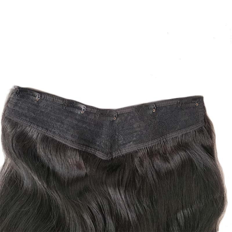 Natural Color Hair Extensions Wavy 200g Human Hair Clip In Extensions Cuticle Aligned Brazilian Halo Hair Extension