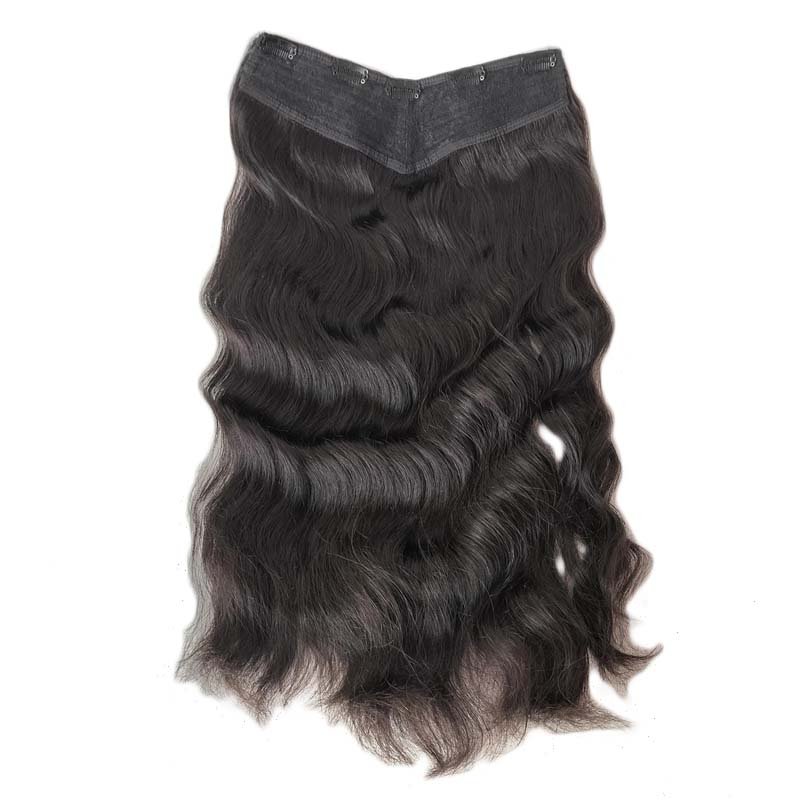 Natural Color Hair Extensions Wavy 200g Human Hair Clip In Extensions Cuticle Aligned Brazilian Halo Hair Extension