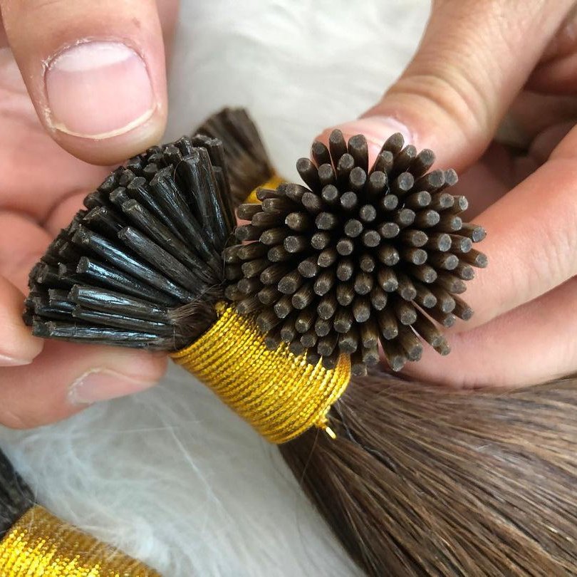High Quality Prebonded I Tip Hair Extensions Raw Vrigin European Glue Nano Ring Flat/U/I /V Tip Human Hair Extensions