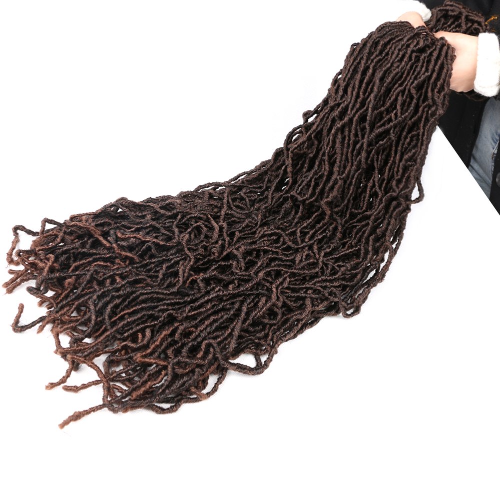 Nu Locs Crochet Hair Braids Long Soft Locs 36inch Crochet Hair Pre-looped Goddess locs Curly wave Synthetic Hair