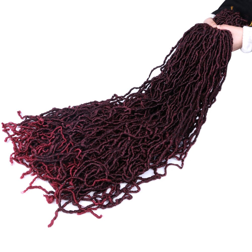 Nu Locs Crochet Hair Braids Long Soft Locs 36inch Crochet Hair Pre-looped Goddess locs Curly wave Synthetic Hair