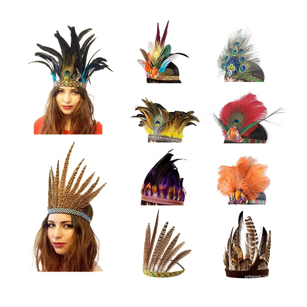 Shinein Long Straight Natural Colored Synthetic Feathers Hair Extension Rooster Feather Braid Hair Extensions