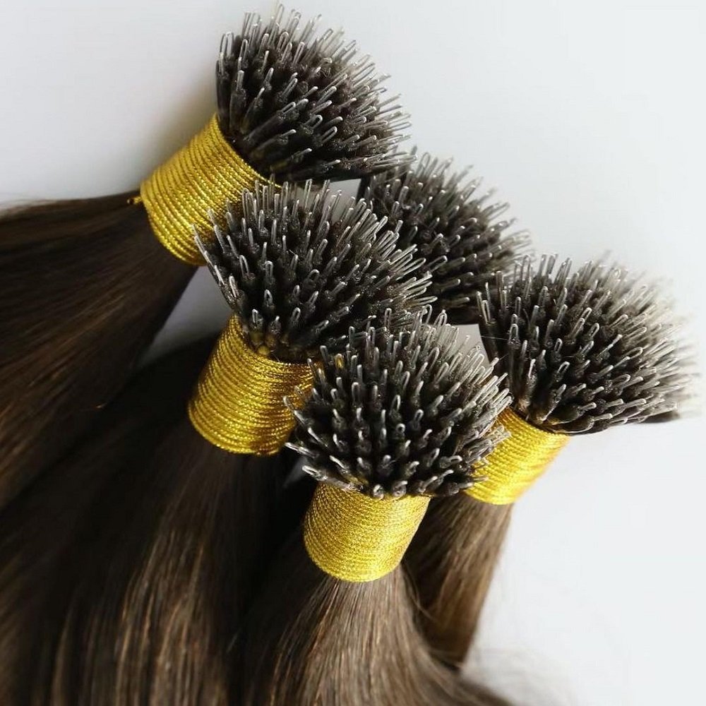 12A Grade Double Drawn Remy Russian Human Hair Pre-bond Nano Ring Hair Extension All Colors