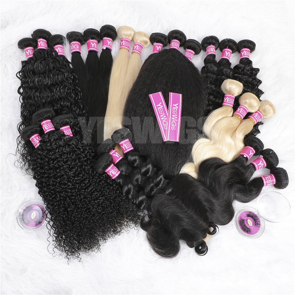 Cheap Wholesale Peruvian Virgin Cuticle Aligned Human Hair Extensions Bundles 5x5 13X6 360 HD Transparent Closure