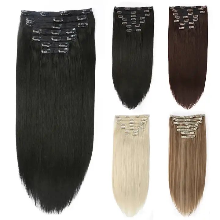 Wholesale 100% virgin Remy Clip in Human Hair Extensions Double Drawn Brazilian Human Hair Clip in extension
