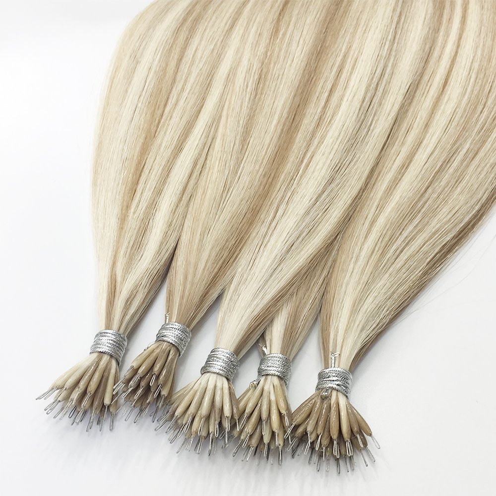 Nano Micro Loop Real Hair Extensions Iron Wire Mental Silicone Lined Nano Remy Human Hair Extensions