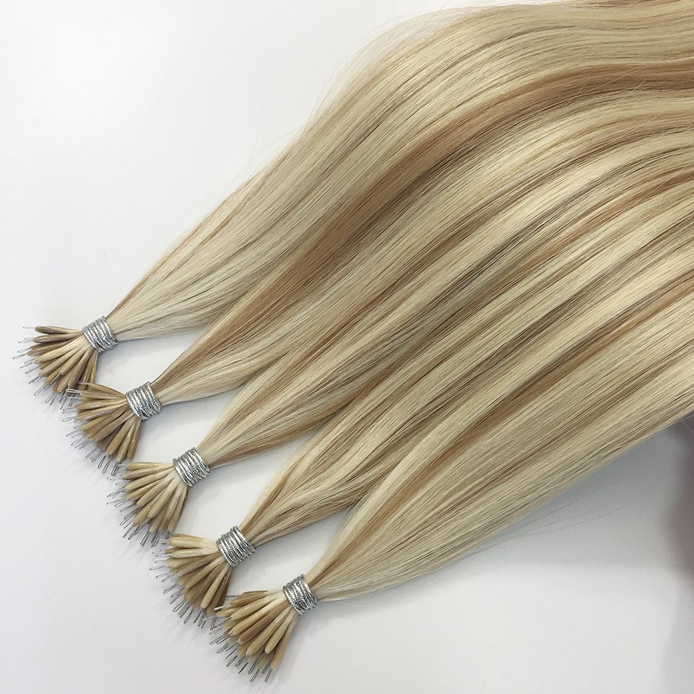 Nano Micro Loop Real Hair Extensions Iron Wire Mental Silicone Lined Nano Remy Human Hair Extensions