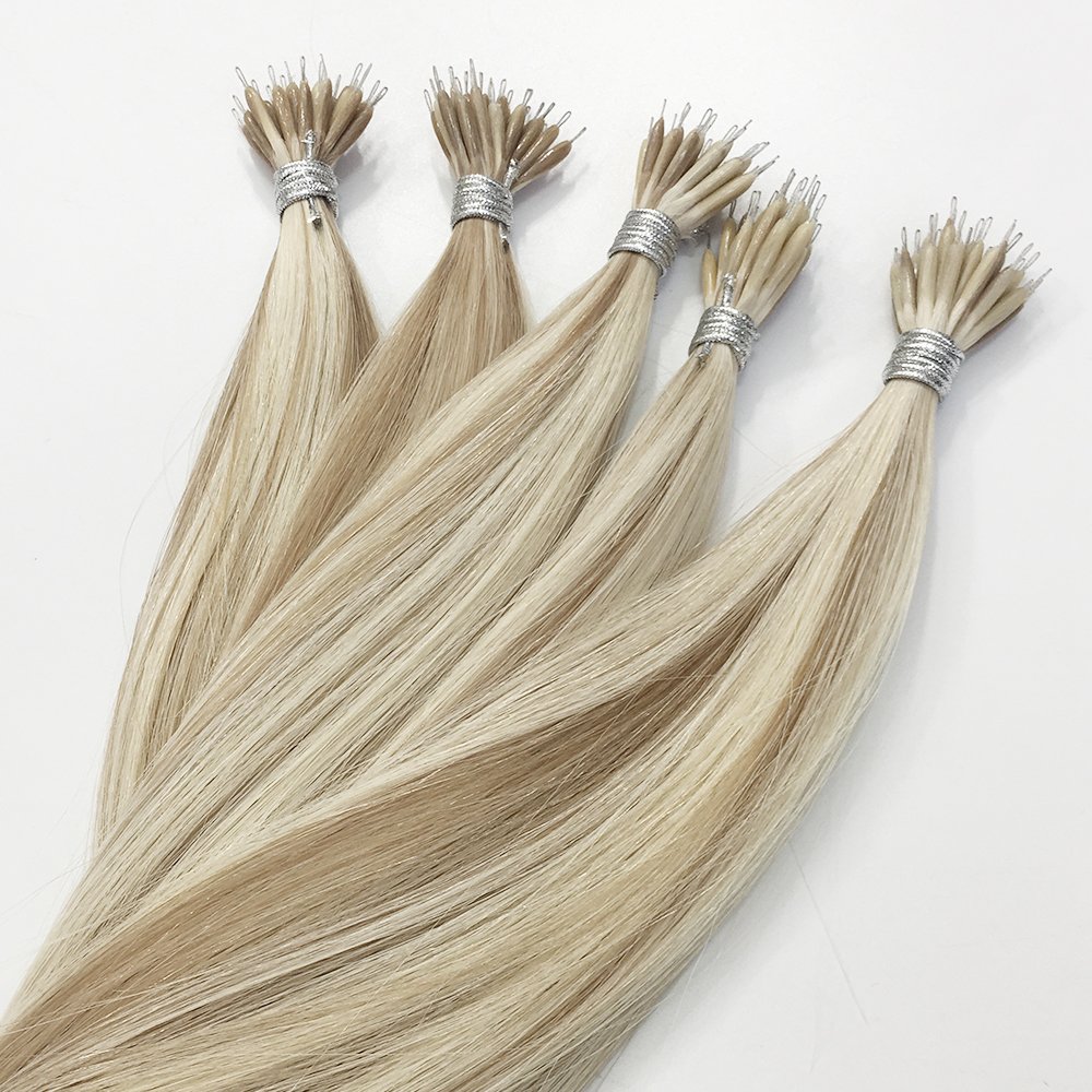 Nano Micro Loop Real Hair Extensions Iron Wire Mental Silicone Lined Nano Remy Human Hair Extensions