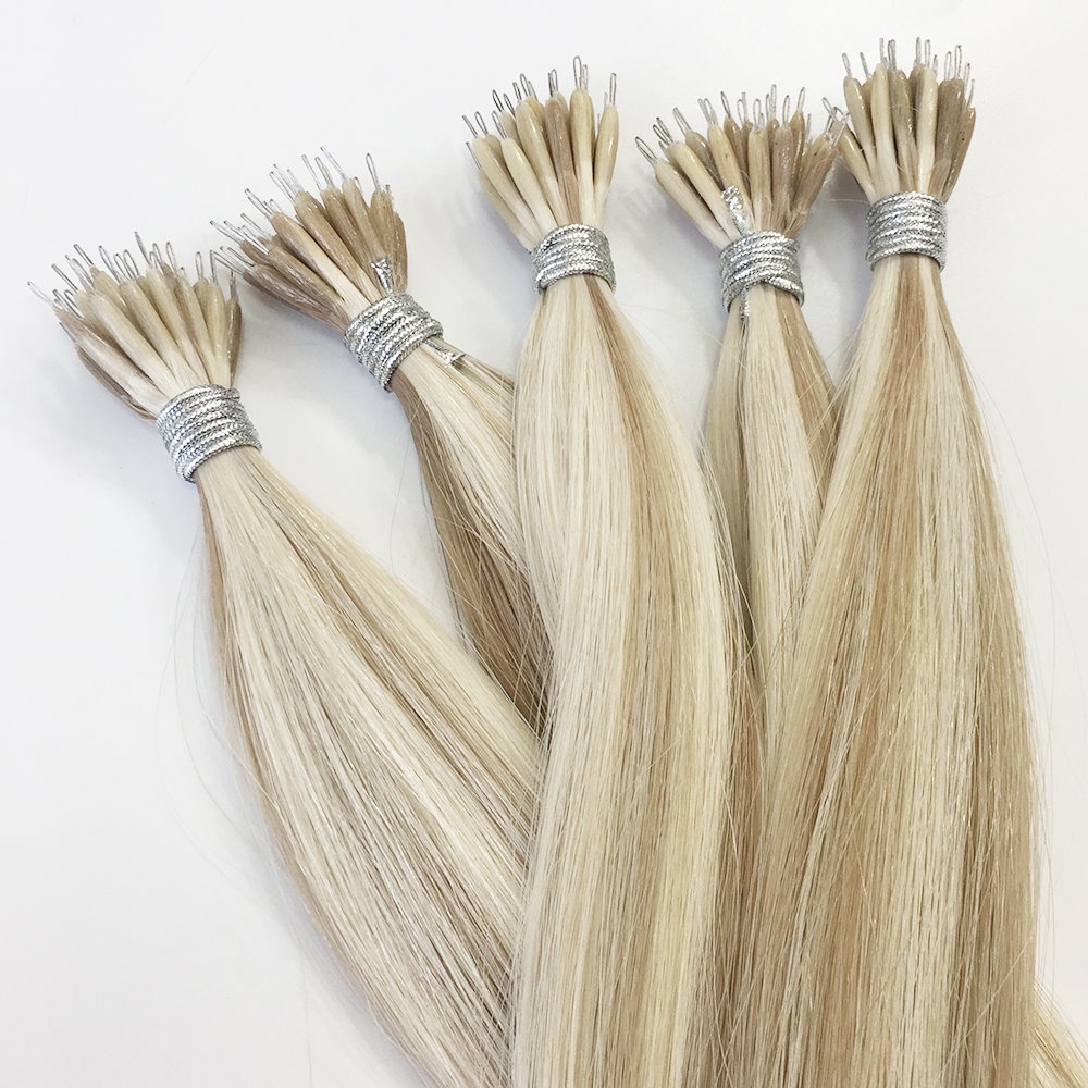 Nano Micro Loop Real Hair Extensions Iron Wire Mental Silicone Lined Nano Remy Human Hair Extensions