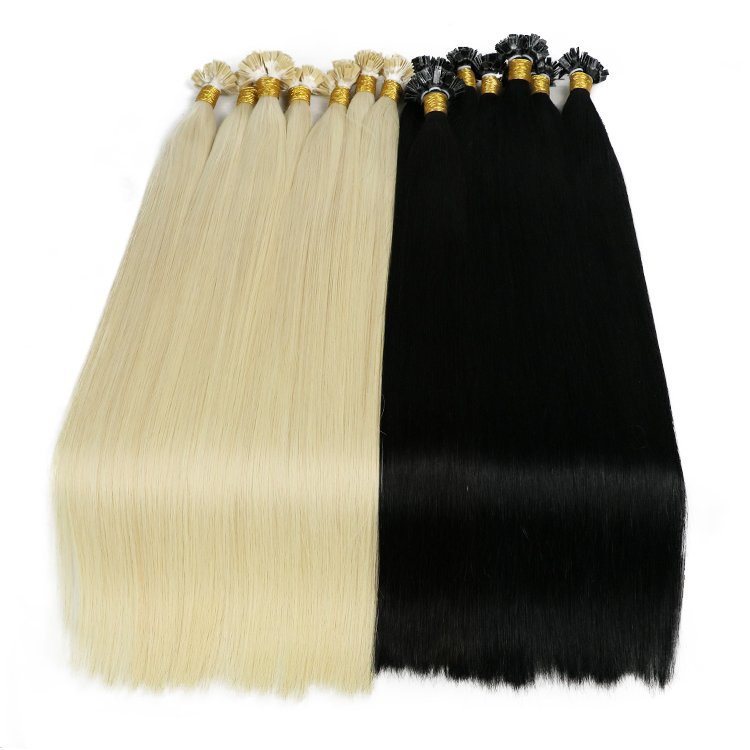 Wholesale Double Drawn Raw Russian Raw Cuticle Remy Hair Keratin U Flat I Tip Human Hair Extensions