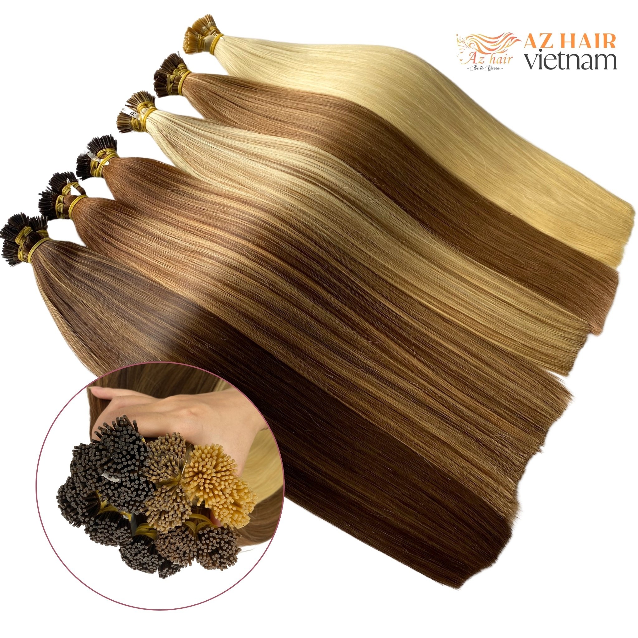 Wholesale I Tip Human Hair Extensions 100% Vietnamese Raw Hair Super Thick and Healthy End Color Black
