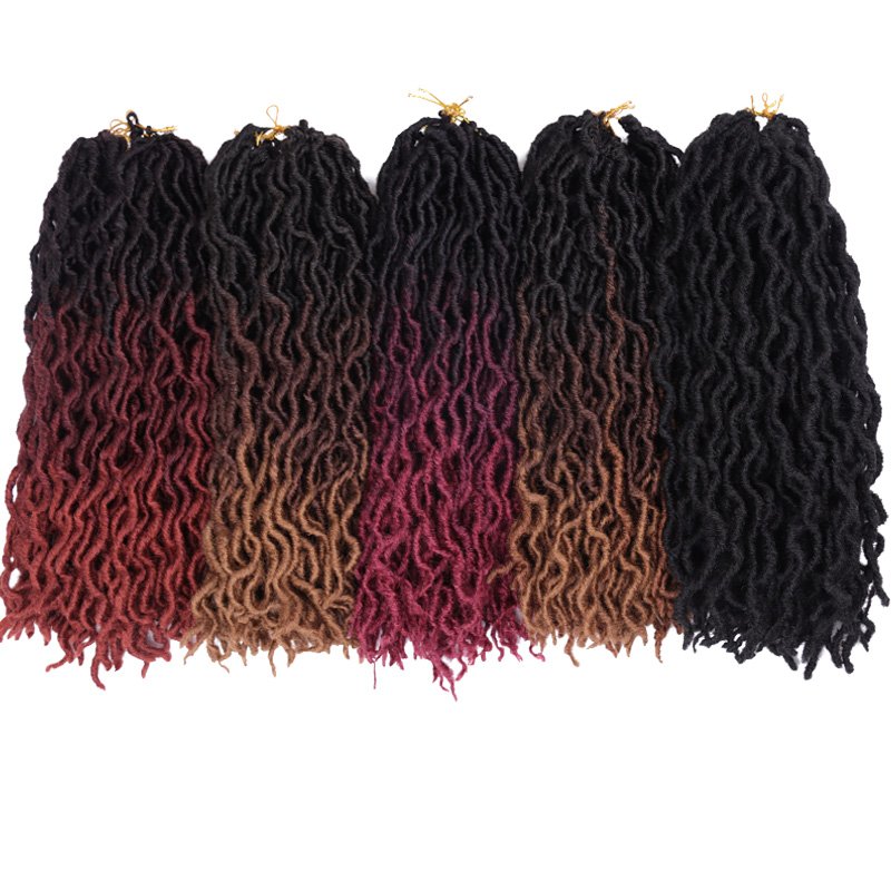 Faux Loc Ombre Gypsy Curly Faux Locs Crochet Hair Synthetic Fiber Crochet Braids Hair Wholesales 20 inch 24 strands/pc