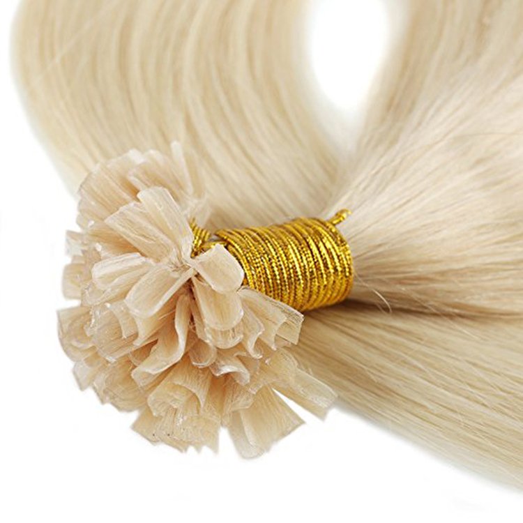 Grammy 100 Strands 22 Inch Remy Bleach Blonde U nail Tip Human Hair Extensions