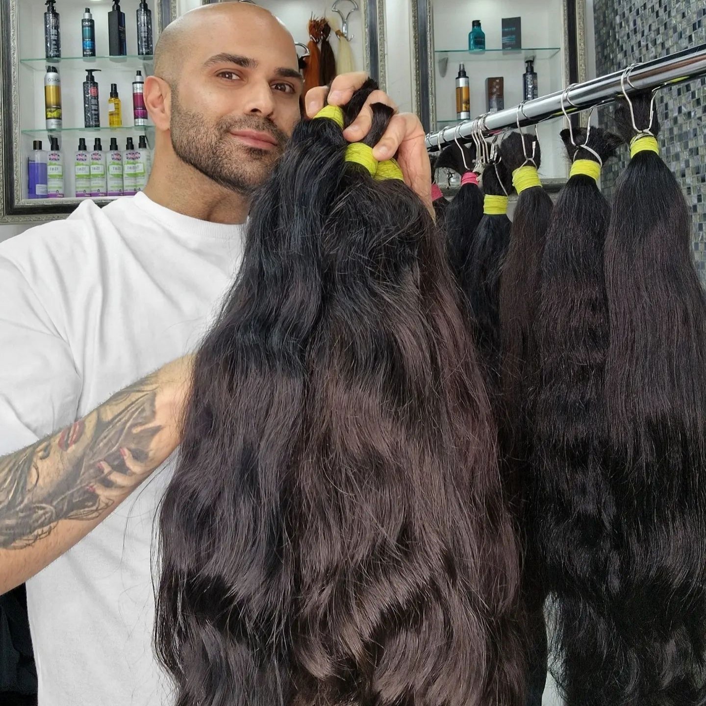 Wholesale Double Drawn Raw Hair bundles Human Bulk remy Raw Virgin Vietnam Human Hair Extensions
