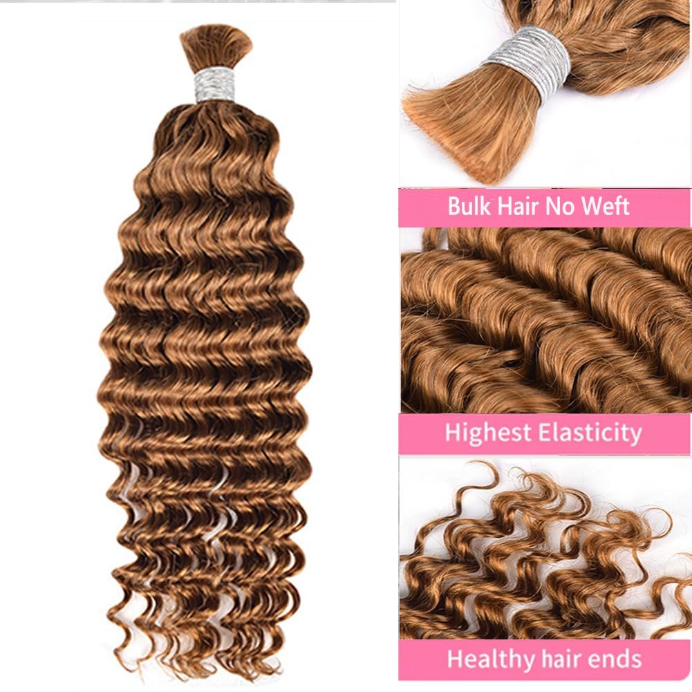 Wet and Wavy Bulk Human Hair For Braiding No Weft Deep Wave Bulk Human Hair Braiding Bundle Hair Extension