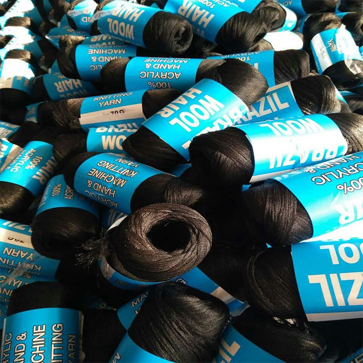 Wholesale Crochet Brazil Wool Hair 100% Acrylic Yarn for Afro Dread Locs braiding hair Light Attachment wool hair extensions