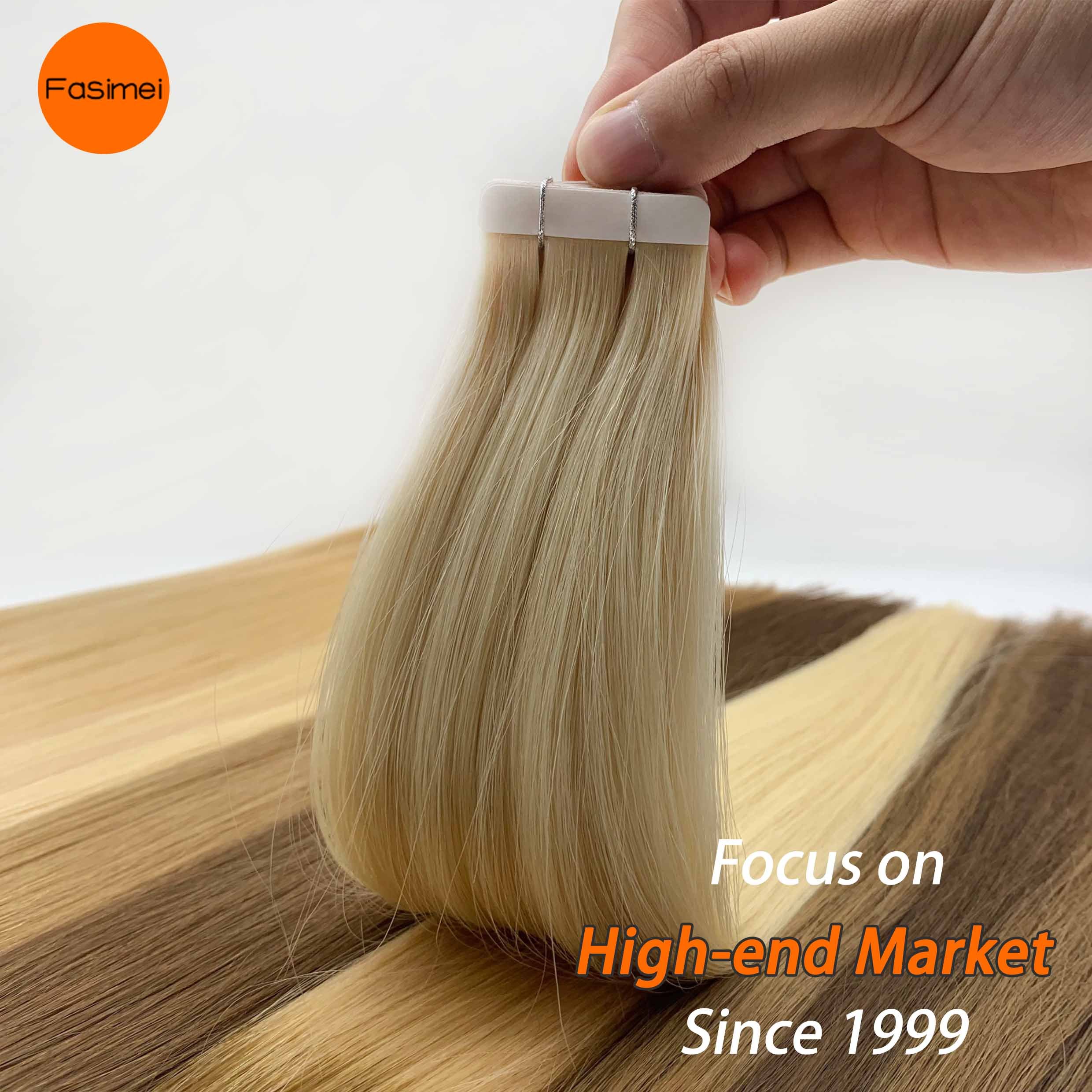 Wholesale Tape Ins Virgin Brazilian Cuticle Intact Russian Human Hair Extensions No Tangle No Shedding Tape Body Wave Style