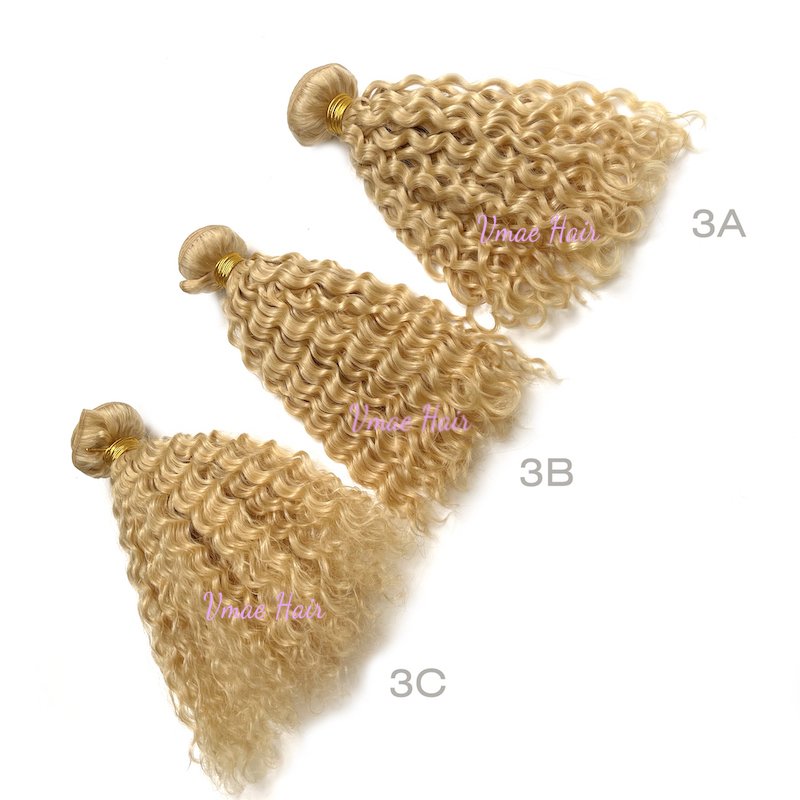 VMAE European Russian 613 Blonde Deep Wave Kinky Curly 3A 3B 3C Weft Virgin Hair Weave Raw Human Hair Bundles Extension