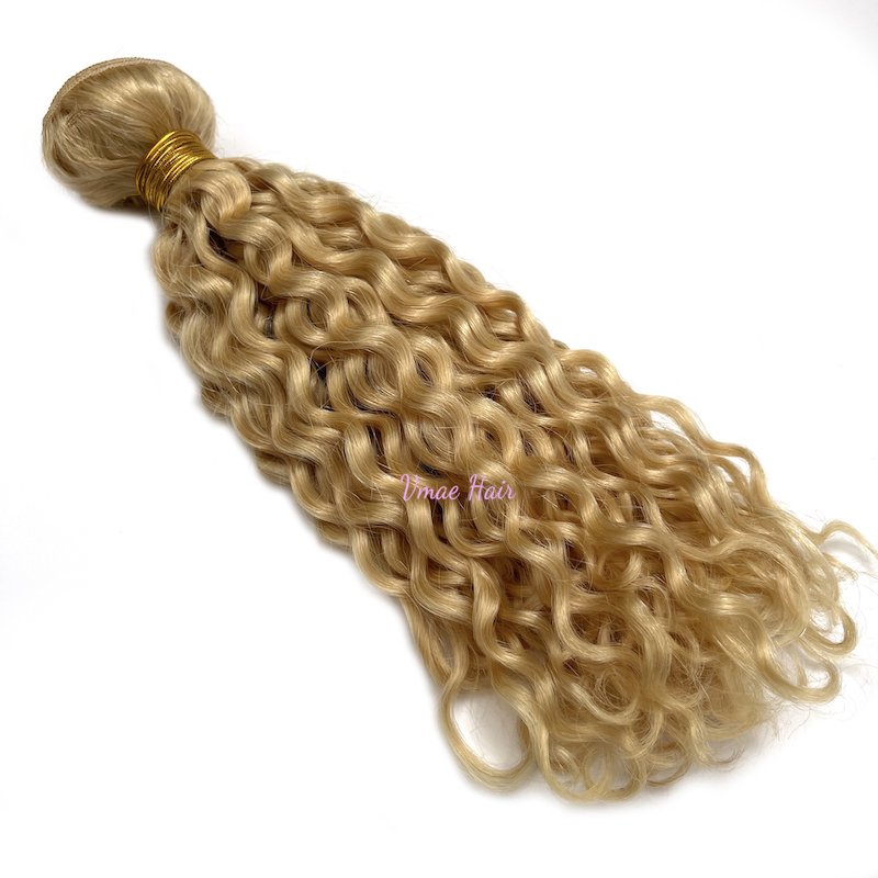 VMAE European Russian 613 Blonde Deep Wave Kinky Curly 3A 3B 3C Weft Virgin Hair Weave Raw Human Hair Bundles Extension
