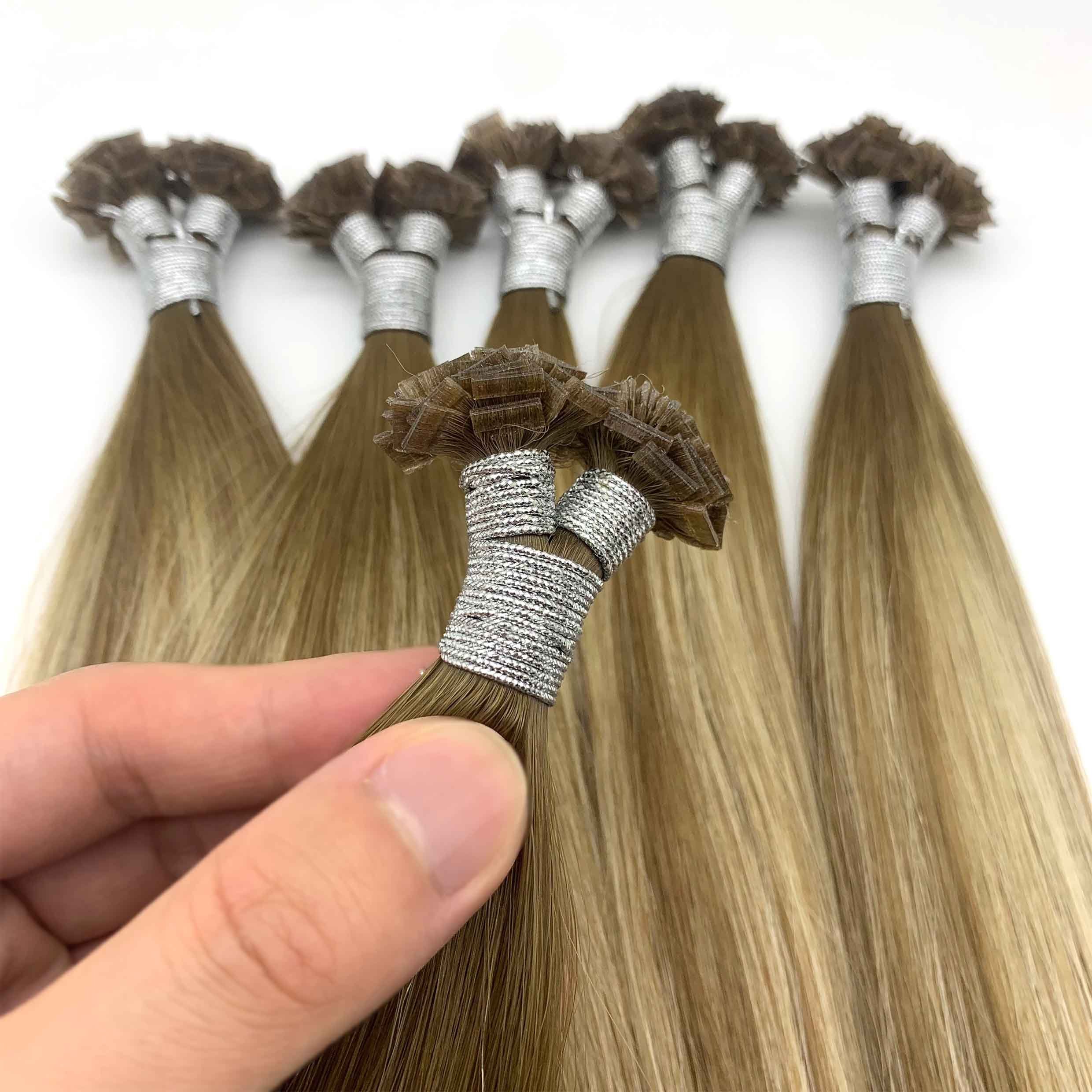 Fasimei Pre-bonded Keratin Tip Human Hair Extensions Double Drawn Cuticle Intact Blonde Russian Remy Flat Tip