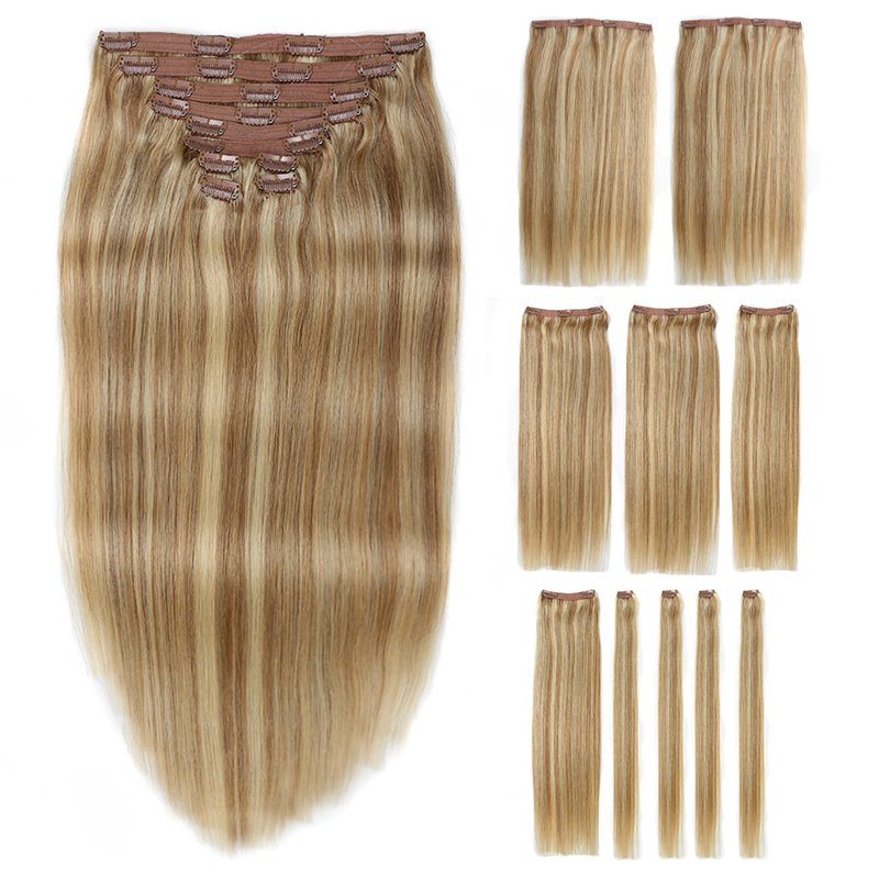 100% Russian Human Remy Clip In Hair Extensions Wholesale Seamless Indian Clip In Hair Extension 100 Human Hair