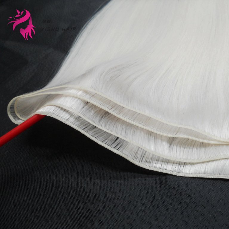 Russian Thin Invisible Genius Weft Hair Extensions Double Drawn Human Hair Genius Weft