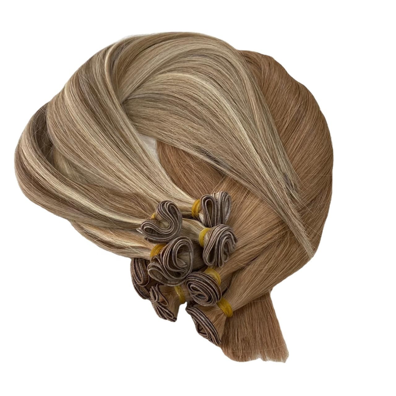 Cuticle Aligned Genius weft 20" HUMAN HAIR EXTENSION High Quality Wholesale Prices to make HUMAN HAIR WIGS