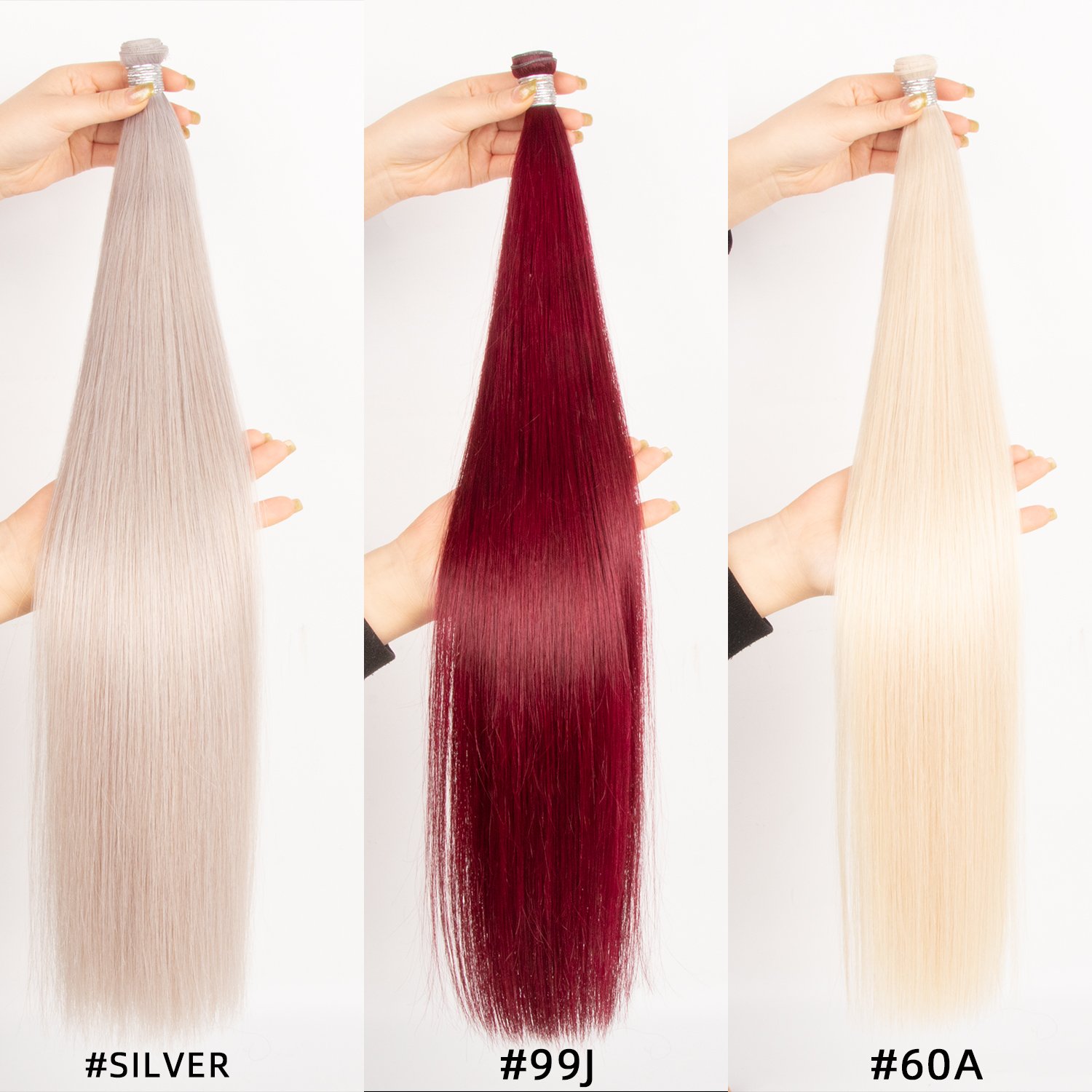 Invisible Sewn Weft 20 22 24 26 28 Inches Double Drawn Blonde Remy Russian Extension Genius Weft Hair Extensions